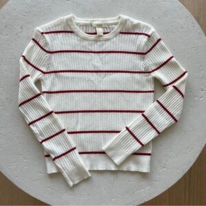 Forever 21 Red & Black Stripes Sweater Stretchy Size M